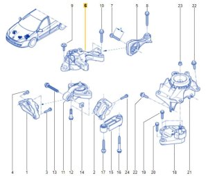 Motorlager rechts Original 112100006R Laguna 3 3.0DCI
