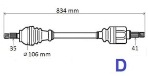 Linke Antriebswelle 1614305480 Jumper Boxer  Ducato 2.2HDI