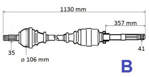 Rechte Antriebswelle 1614305680 Jumper Boxer Ducato 2.2HDI