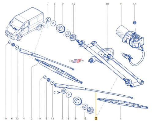 Wischerarm links vorne Original 2888600QAF Trafic 2