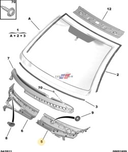 Linke Windschutzscheibe Original 98119344XT Citroen C3