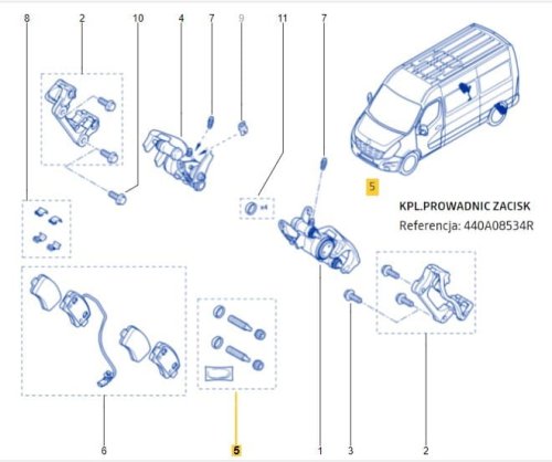 Reparatursatz für Bremszangen R Master 3 – vorne/hinten  440A00024R