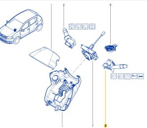 Lichtschalter Original 2554000Q1F Dacia Logan 2 Sandero 2