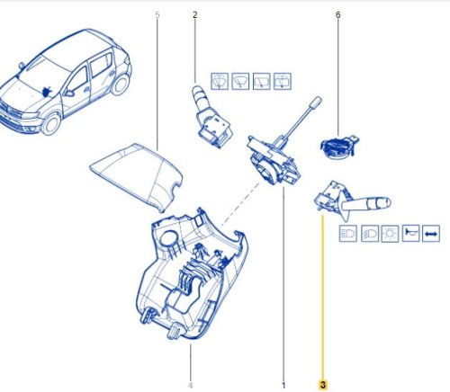 Lichtschalter Original 2554000Q1F Dacia Logan 2 Sandero 2