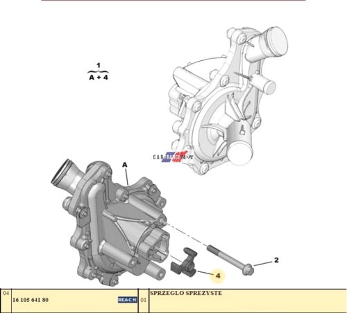Wasserpumpenelement 1610564180 Original PSA  2.2HDI BOXER 06