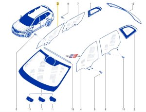 Scheibe Tür rechts vorne Renault Koleos 2 803000438R
