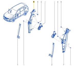 Fensterhebermechanismus rechts vorne Renault Koleos 2 808629493R
