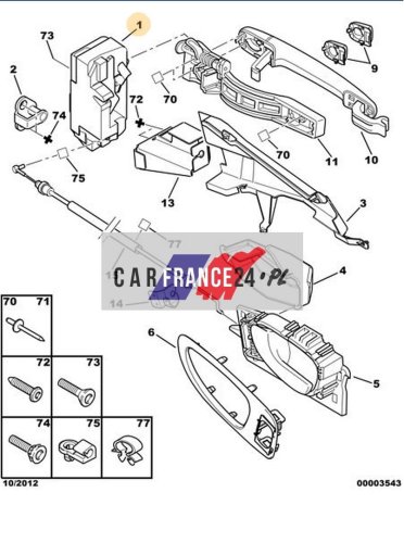 Türschloss hinten links  9137A0 Neu OE PSA 307