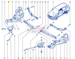 Rechter hinterer unterer Querlenker 2,0 DCI 555015HA0B OE Renault Koleos 2 4x4