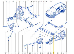 Unterer hinterer linker Querlenker 2,0 DCI 551115HA0B OE Renault Koleos II 4x4