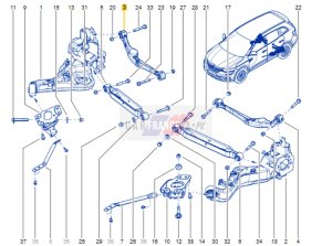 Rechter Querlenker  Hinten oben 551205HA0B OE Renault Koleos II