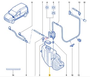 Waschflüssigkeitsbehälter 2748000QAF Neu OE Renault Kangoo
