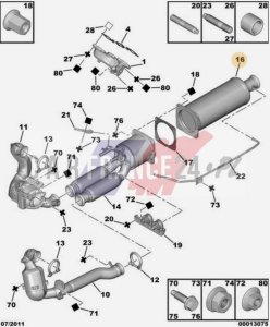 Partikelfilter  2.7HDI 174032 Reg. OE PSA Peugeot 407