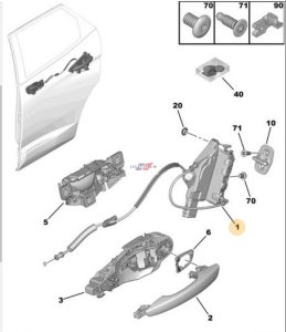 Türschloss 9823729080 Rechts hinten Neu OE Citroen Peugeot 3008