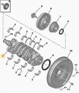 Kurbelwelle 9800993080 1.6 e-HDI 8v 9H05 9H06  Citroen Peugeot Volvo Ford