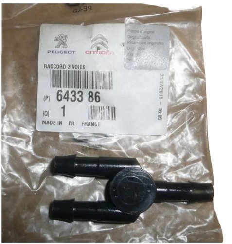 T-Stück für Waschwasserleitung 643386 6433.86 Citroen C2 C3 Original Neu