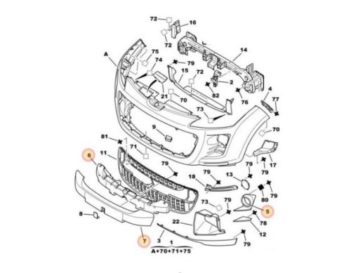 Halogenrahmen links 7401LL Peugeot 4007 Original