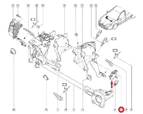 Kupplungspedalsensor Original 2530000QAA Laguna Megane