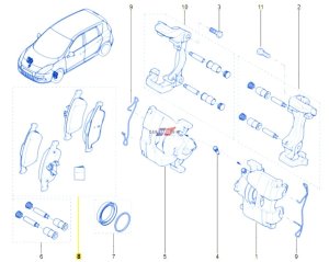 Bremsbeläge. R Megane 3 08- Prz 1.4-1.6 410605961R