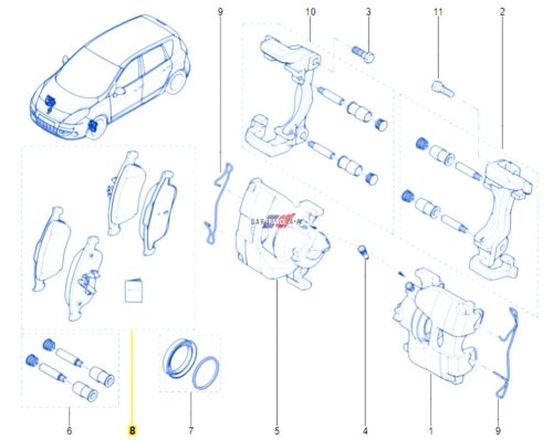 Bremsbeläge. R Megane 3 08- Prz 1.4-1.6 410605961R