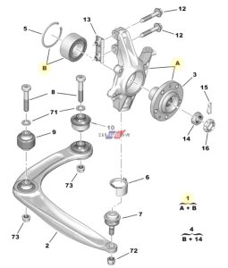 Achsschenkel links Original 364696 Citroen C4 Berlingo