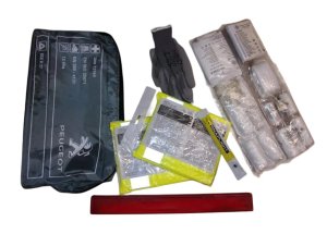 Sicherheitsset 1611561780 Warnweste, Warndreieck, Erste-Hilfe-Kasten PSA Original Neu